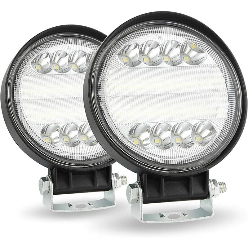 foto del prodotto barra luminosa da lavoro a led da 2 pezzi, fendinebbia, 72 w, 4 pollici, 6000 k, 7200 lm, per camion, trattori, moto, atv