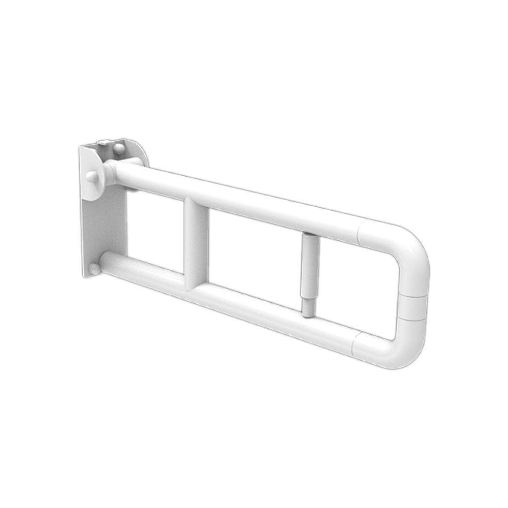 foto del prodotto barra maniglione ribaltabile adatto per disabili e terza et cm 60 con porta rotolo alluminio nylon bianco