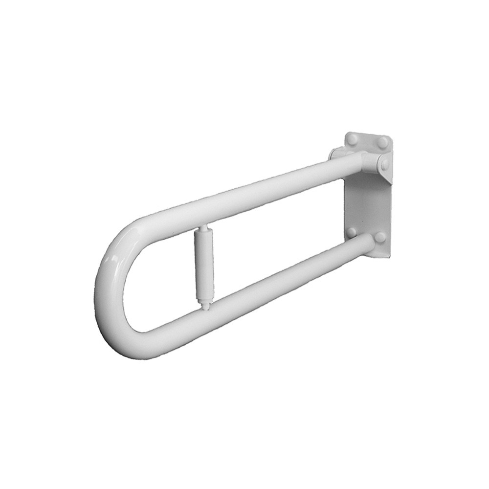 foto del prodotto barra maniglione ribaltabile cm 60 bianco con piastra lunga rinforzata
