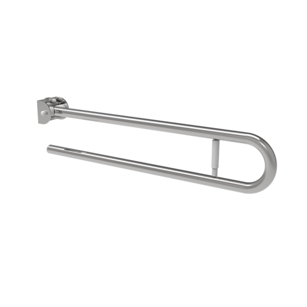 foto del prodotto barra maniglione ribaltabile cm 83 con porta rotolo inox bianco