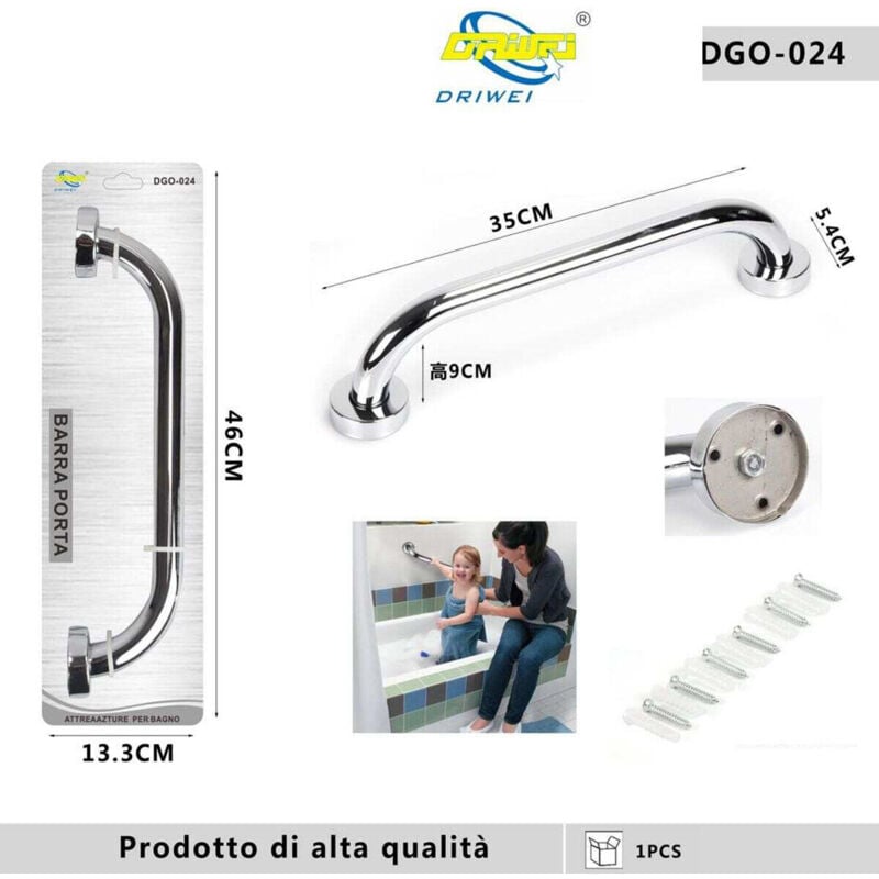foto del prodotto barra porta sicurezza da parete mano supporto arredo bagno casa cucina dgo 024