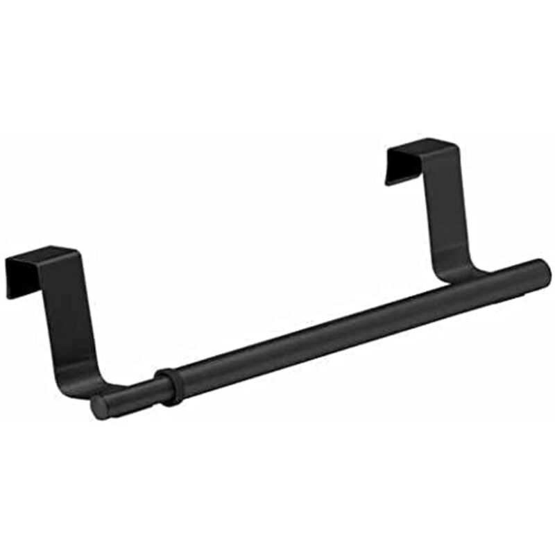 foto del prodotto barra portasciugamani telescopica 35 cm estensibile asciugamani armadio porta, acciaio inox plastica eva , nero nero wenko