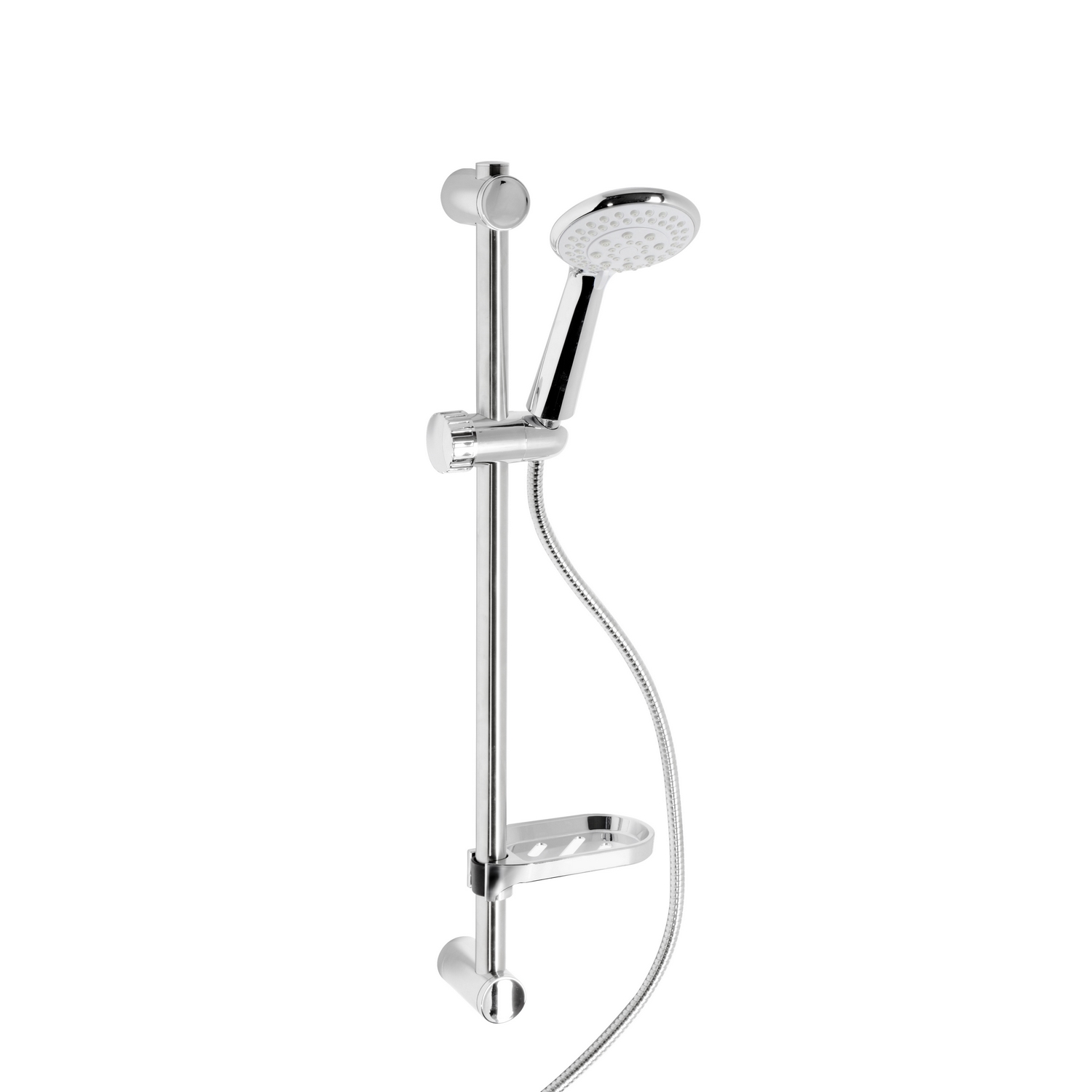 foto del prodotto barra saliscendi doccia tondo cromo in acciaio inox e abs mod. capri