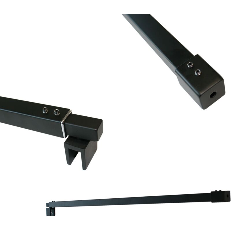 foto del prodotto barra stabilizzatrice per parete doccia walk in design quadrato nero