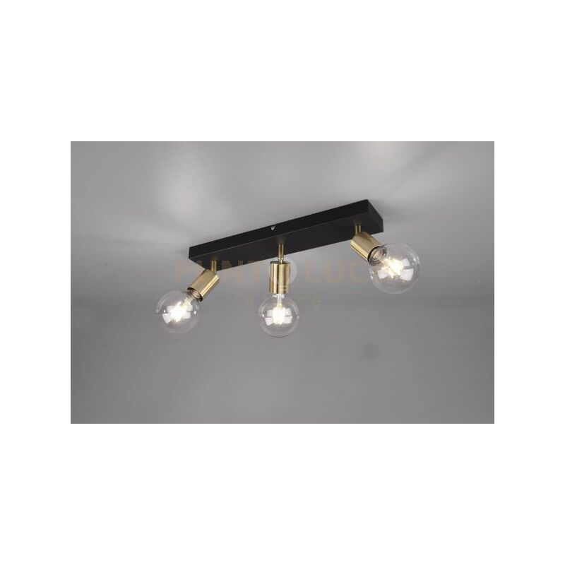 foto del prodotto barra vannes 3 spots orientabili ottone satinato e nero r80183008
