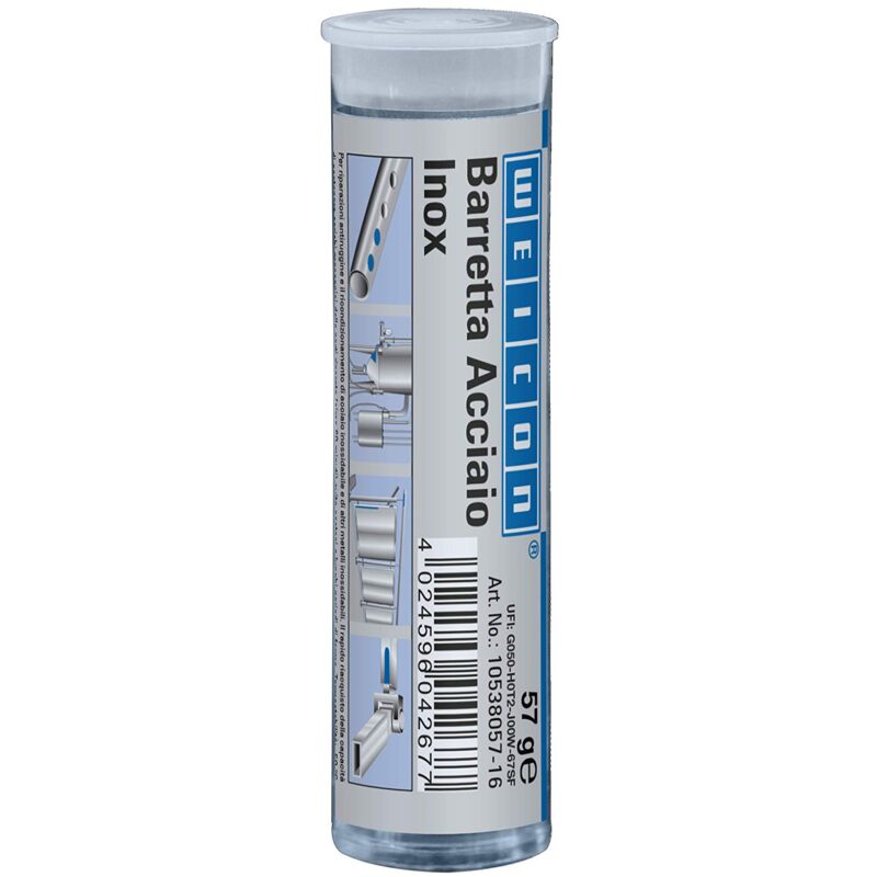 foto del prodotto barretta acciaio inox, 2 componenti adesivo speciale per acciaio inox, 57g weicon