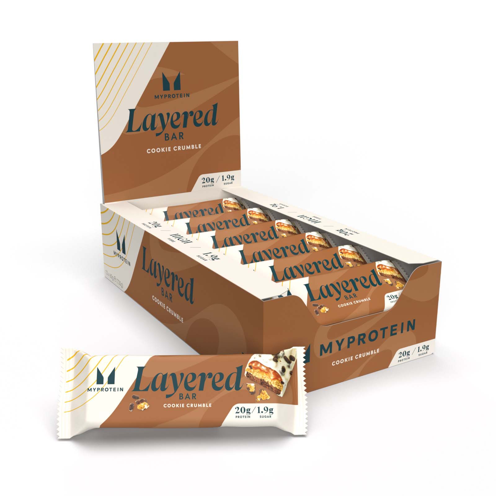 foto del prodotto barretta proteica a 6 strati 12 x 60g cookie crumble