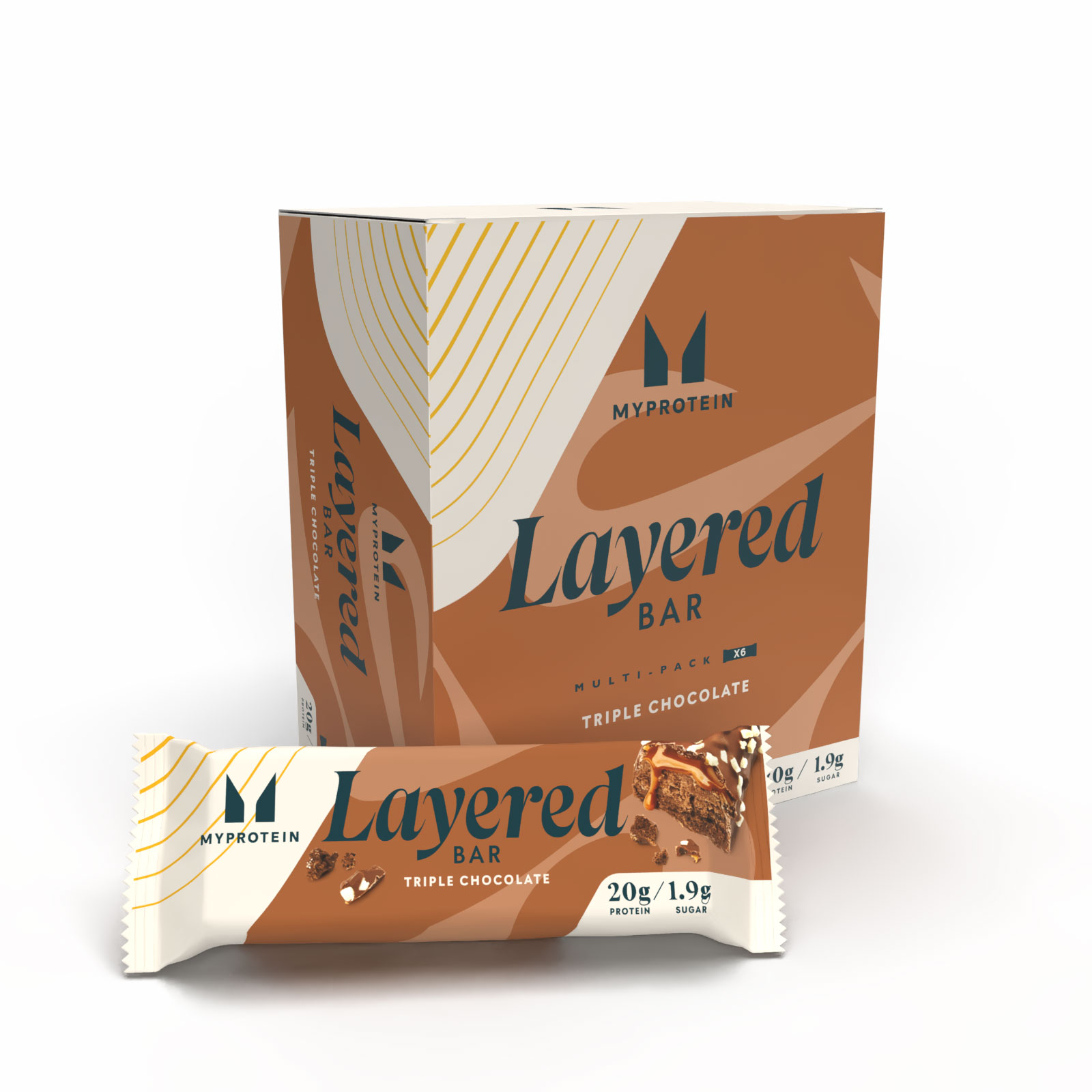foto del prodotto barretta proteica a 6 strati 6 x 60g triple chocolate fudge