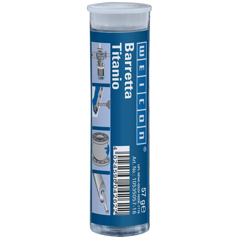 foto del prodotto barretta titanio, 2 componenti adesivo speciale per parti metalliche, 57g weicon