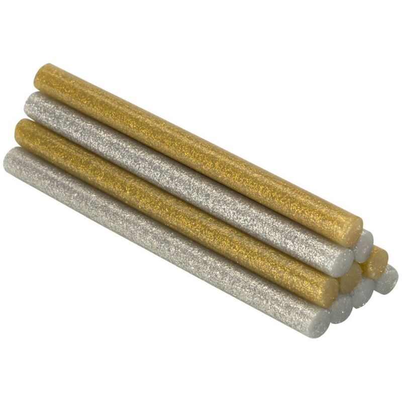 foto del prodotto barrette cola decorazione e hobby 8x120mm glitter oro argento blister 20 unità. 20430208 salki