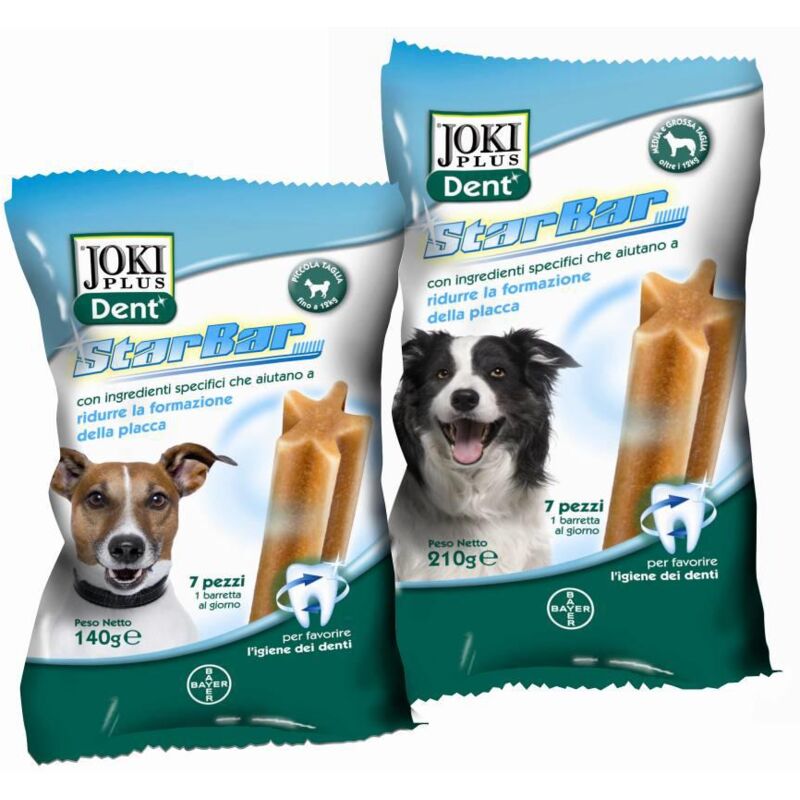 foto del prodotto barrette per igiene orale denti per cani joki dent starbar gr.140