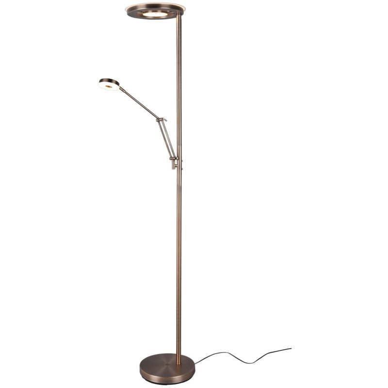 foto del prodotto barrie piantana led con lampada da lettura ottone satinato con regolazione intensita e luce calda e fredda h. 180cm