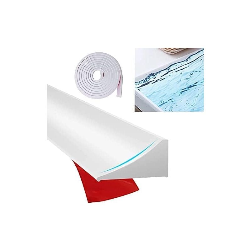 foto del prodotto barriera d acqua in silicone da 300 cm, barriera per doccia e sistema di ritenzione idrica per soglia doccia pieghevole, striscia di ritenzione