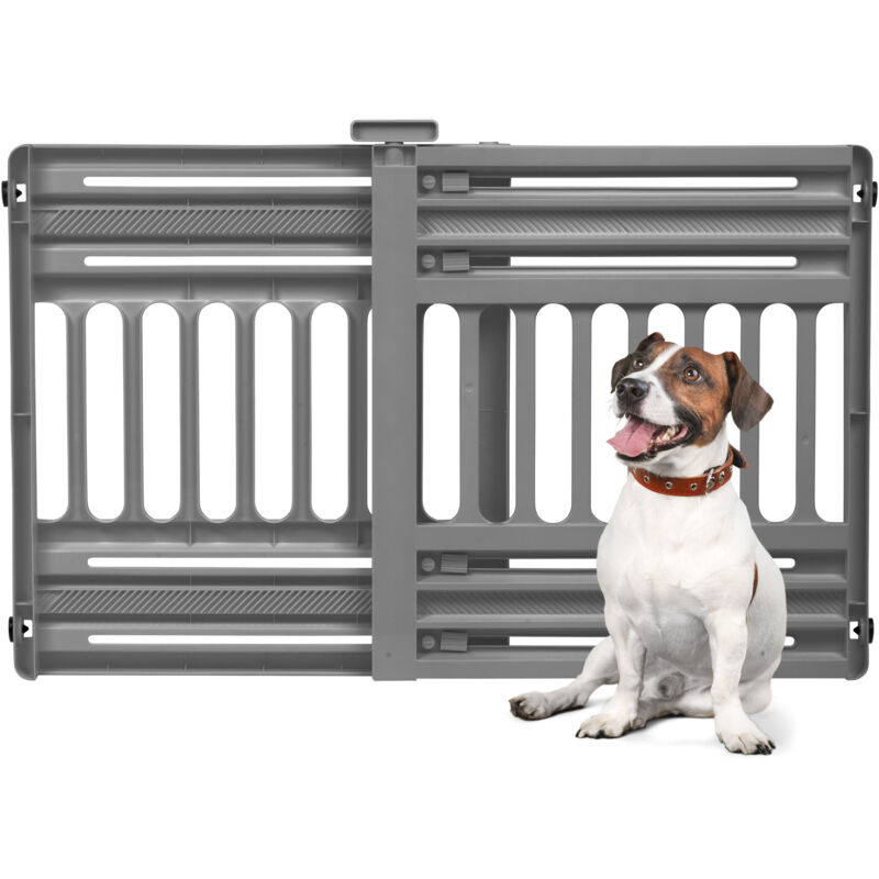 foto del prodotto barriera, recinzione di sicurezza per scale in plastica pp per cani, gatti, l61 x p5 x a64 cm, estensibile, senza foratura, corridoio, cucina,