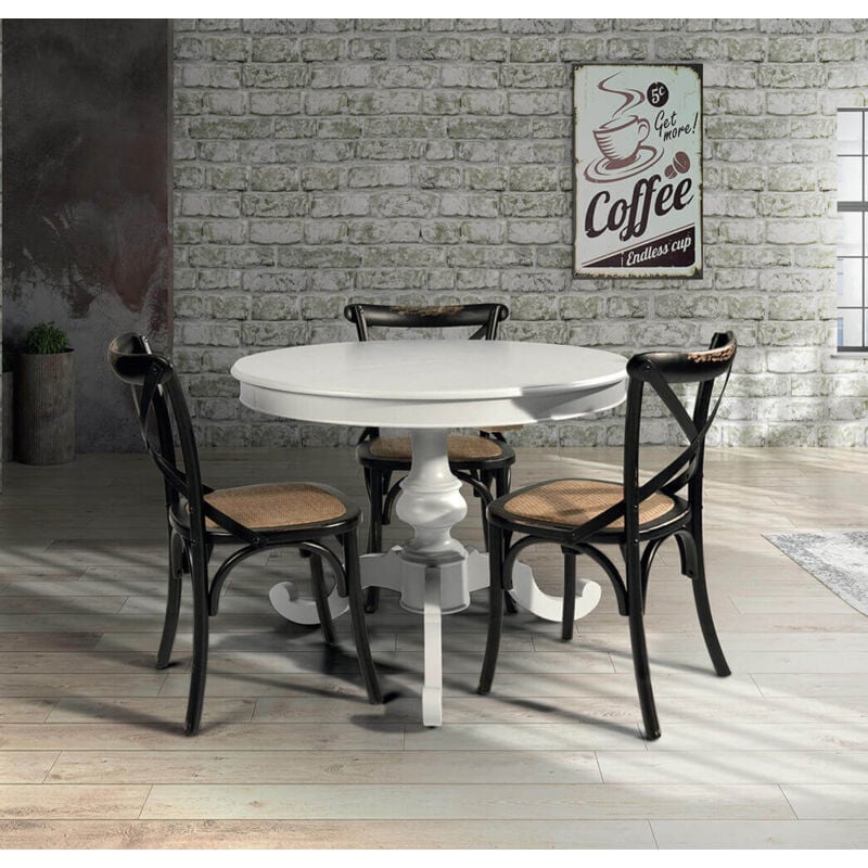 foto del prodotto barry tavolo da pranzo allungabile in legno massello tondo