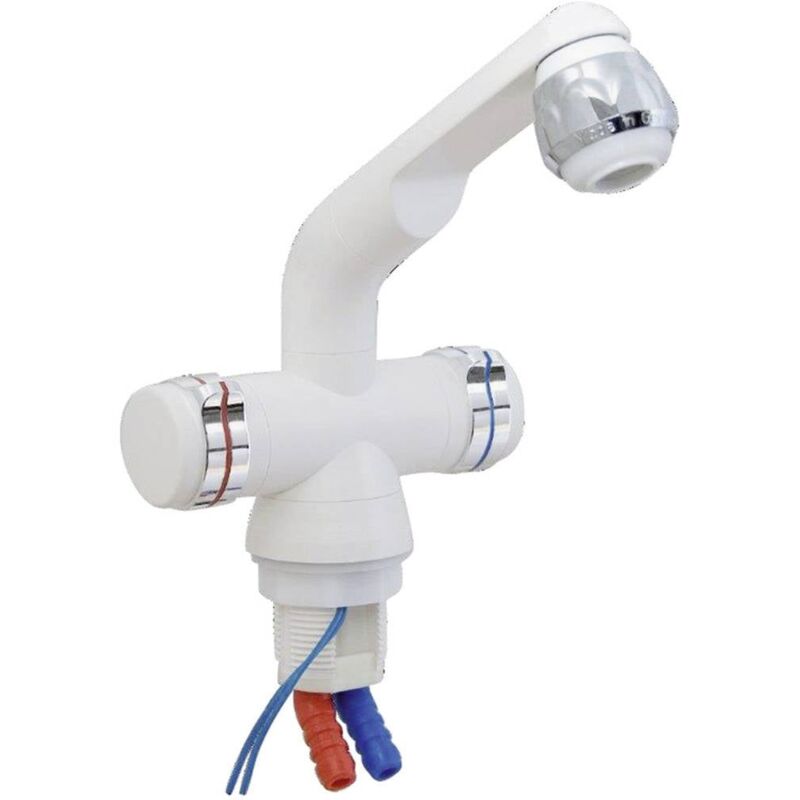 foto del prodotto barwig 4100 235 rubinetto a due manopole raccordo tubo flessibile 10 mm bianco, cromo