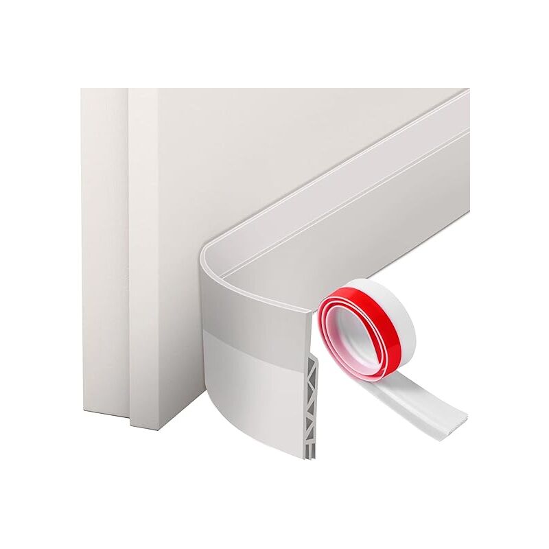 foto del prodotto bas de porte blanc trois trous de 50mm de large bas de porte isolant, boudin porte, boudin de porte isolant phonique porte tpe, joint de porte