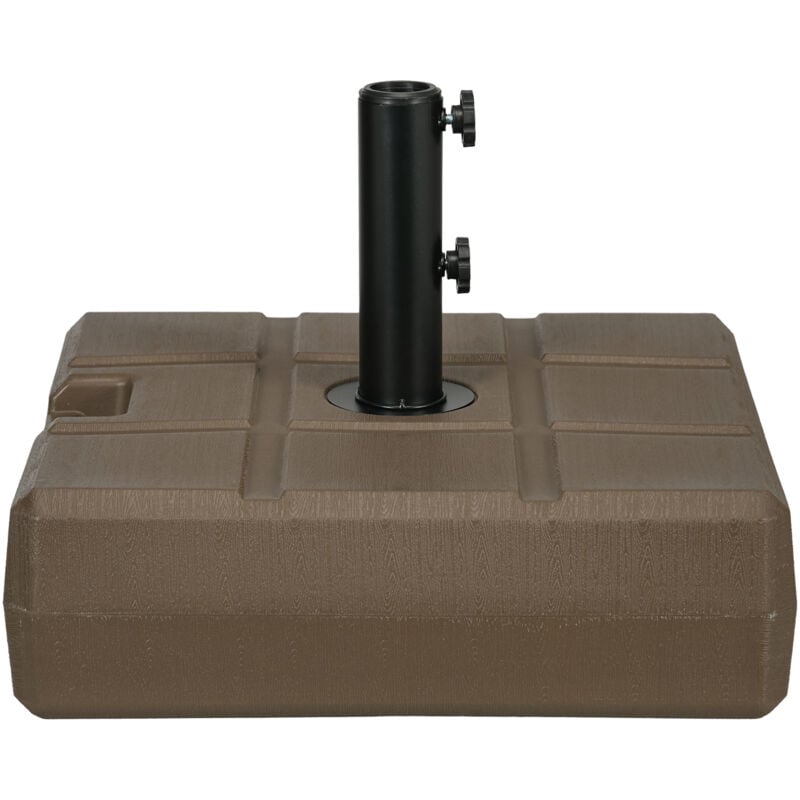foto del prodotto basamento per ombrellone riempibile in hdpe con maniglia marrone outsunny