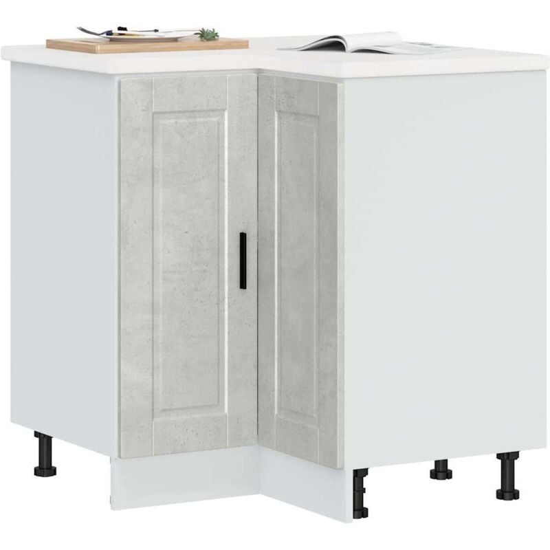 foto del prodotto base ad angolo cucina porto grigio cemento in legno multistrato vidaxl