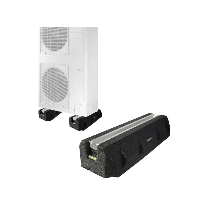 foto del prodotto base antivibrante a pavimento per unit esterne di condizionamento in alluminio e gomma modello khumbu dimensioni mm 250x160x90 portata 300 kg per