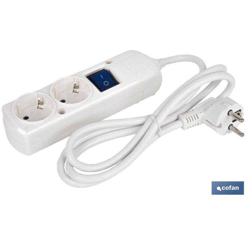 foto del prodotto base bipolare 2 uscite e prolunga da 1,5 m con interruttore luminos 16a250v