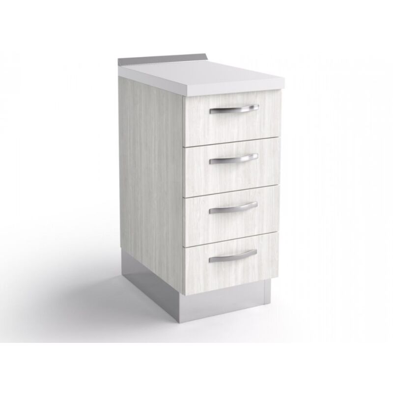 foto del prodotto base cassettiera cucina 40x60x84 cm in legno bianco alaska con quattro cassetti massa