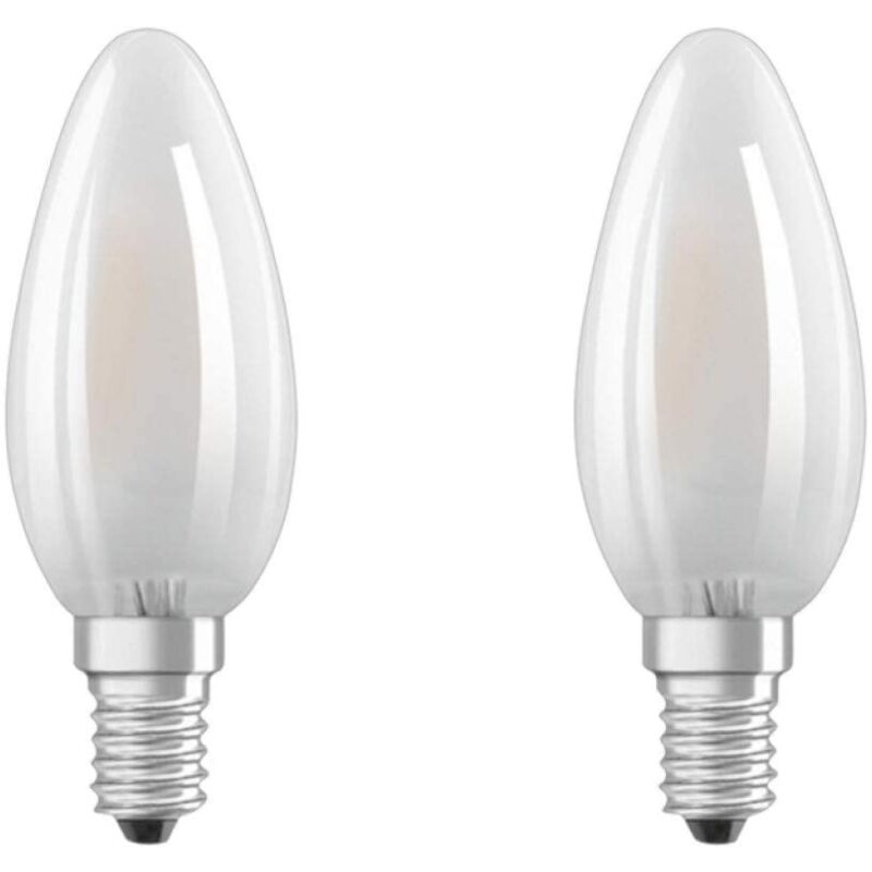 foto del prodotto base classic lampada led e14, 4 w, bianco, vetro, 2 unit , a candela osram