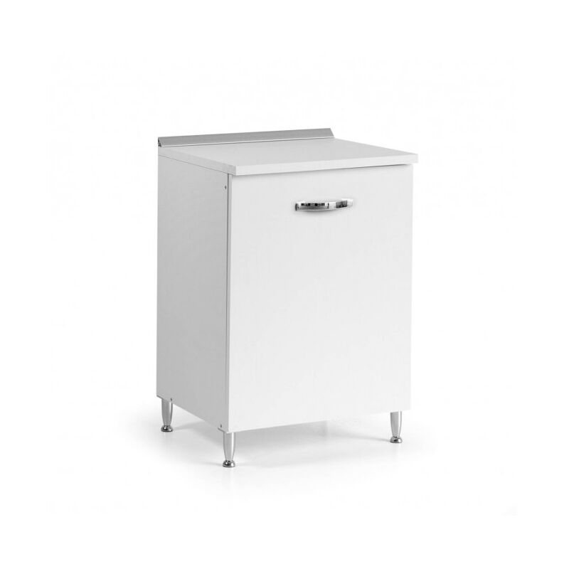 foto del prodotto base cucina 60x50x85 cm in legno bianco frassinato con un anta foligno