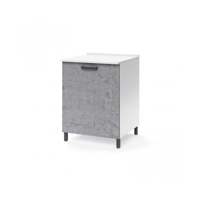 foto del prodotto base cucina 60x50x85 cm in legno bianco frassinato e cemento antartide
