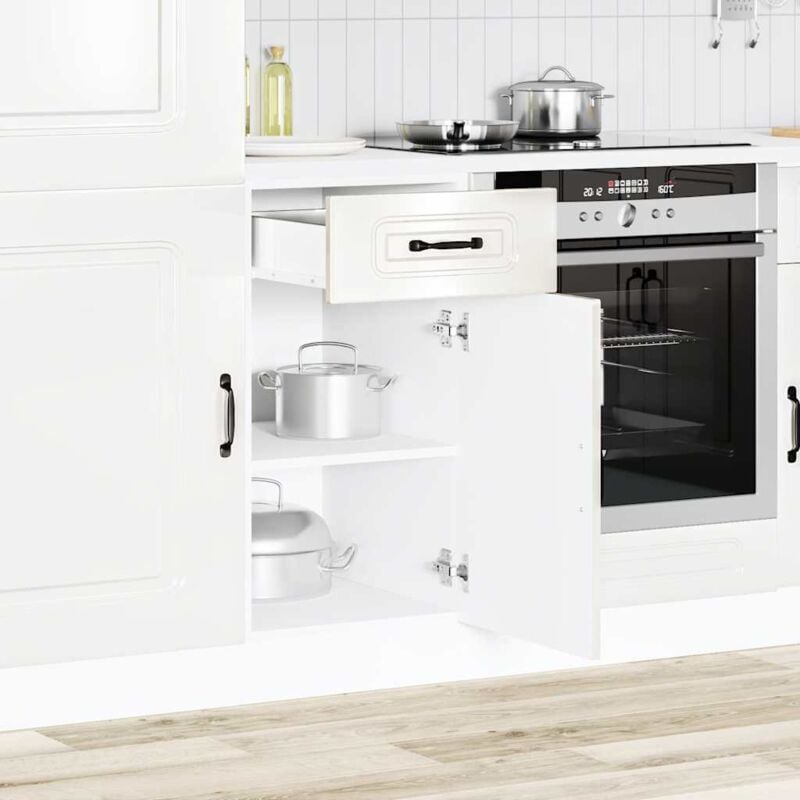 foto del prodotto base da cucina kalmar bianco lucido in legno multistrato vidaxl