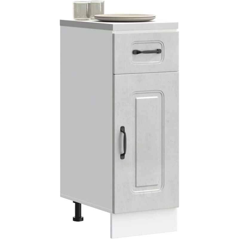 foto del prodotto base da cucina kalmar grigio cemento in legno multistrato vidaxl