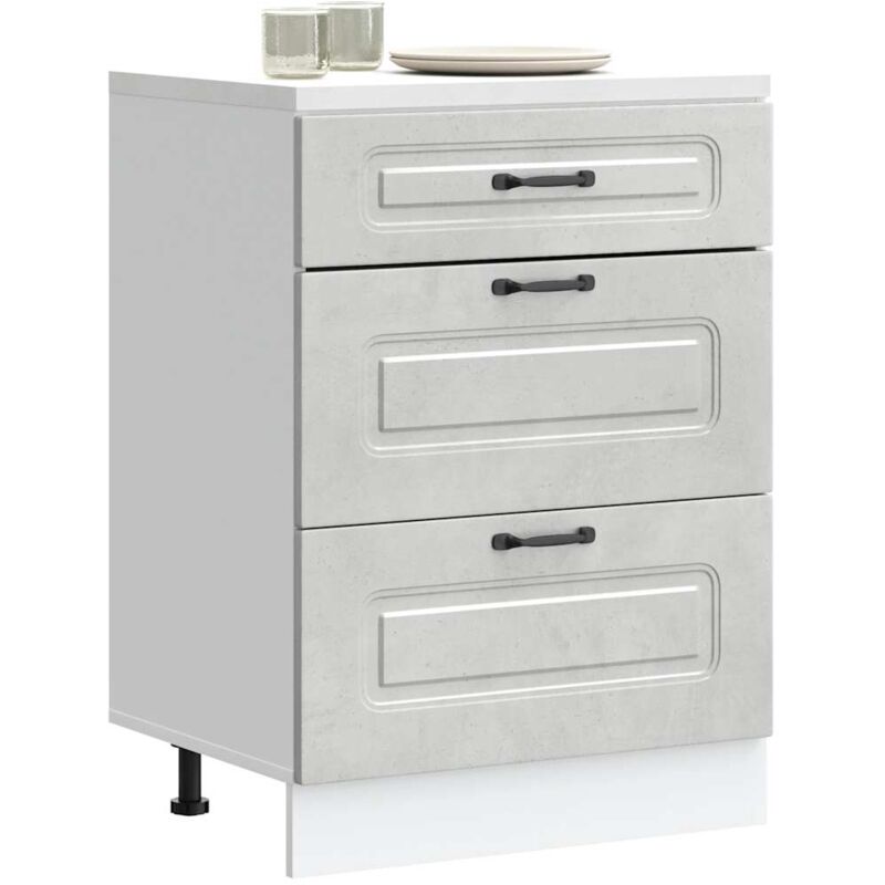 foto del prodotto base da cucina kalmar grigio cemento in legno multistrato vidaxl