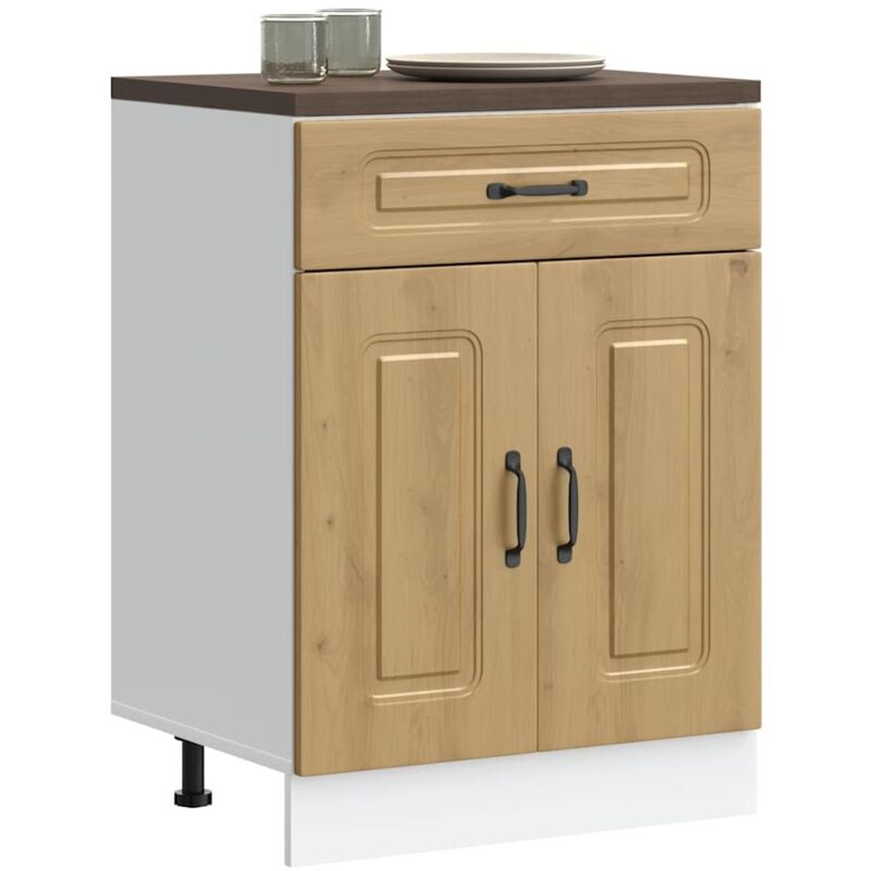 foto del prodotto base da cucina kalmar rovere artigianale in legno multistrato vidaxl