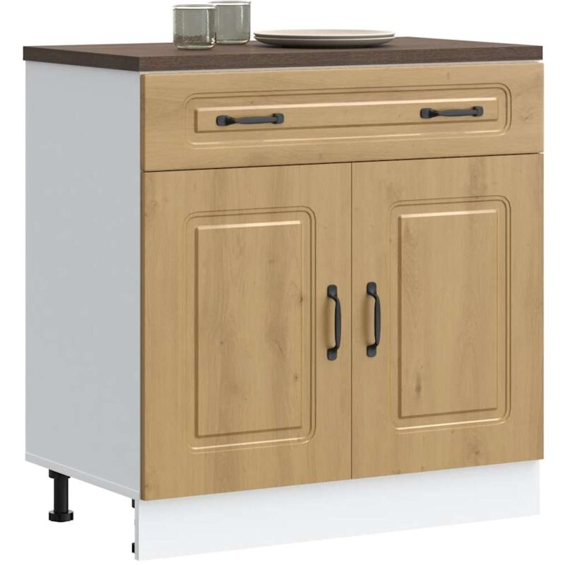 foto del prodotto base da cucina kalmar rovere artigianale in legno multistrato vidaxl