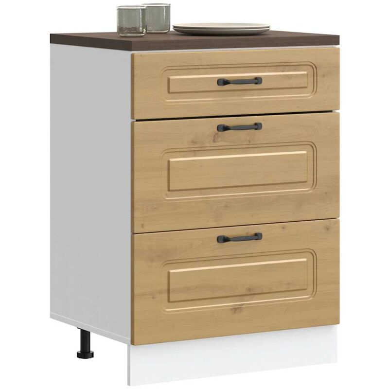 foto del prodotto base da cucina kalmar rovere artigianale in legno multistrato vidaxl