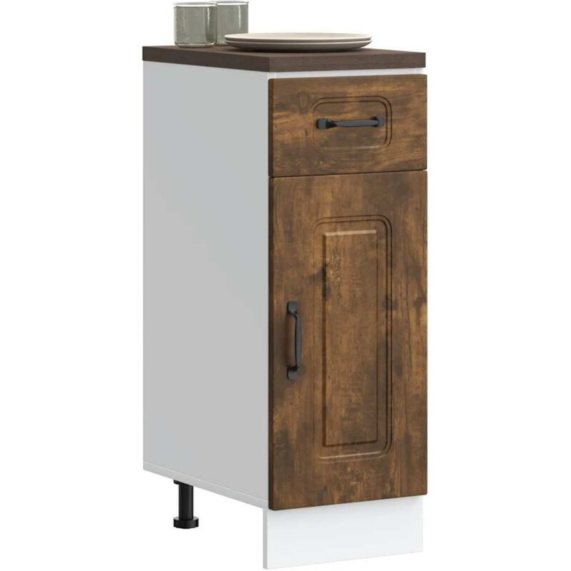 foto del prodotto base da cucina kalmar rovere fumo in legno multistrato vidaxl