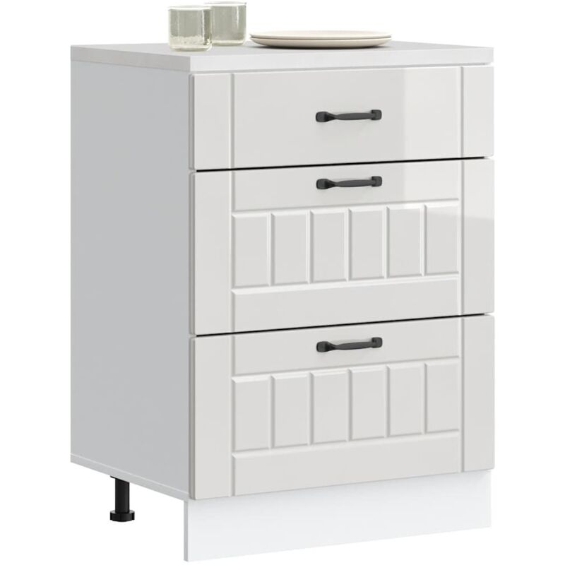 foto del prodotto base da cucina lucca bianco lucido in legno multistrato vidaxl