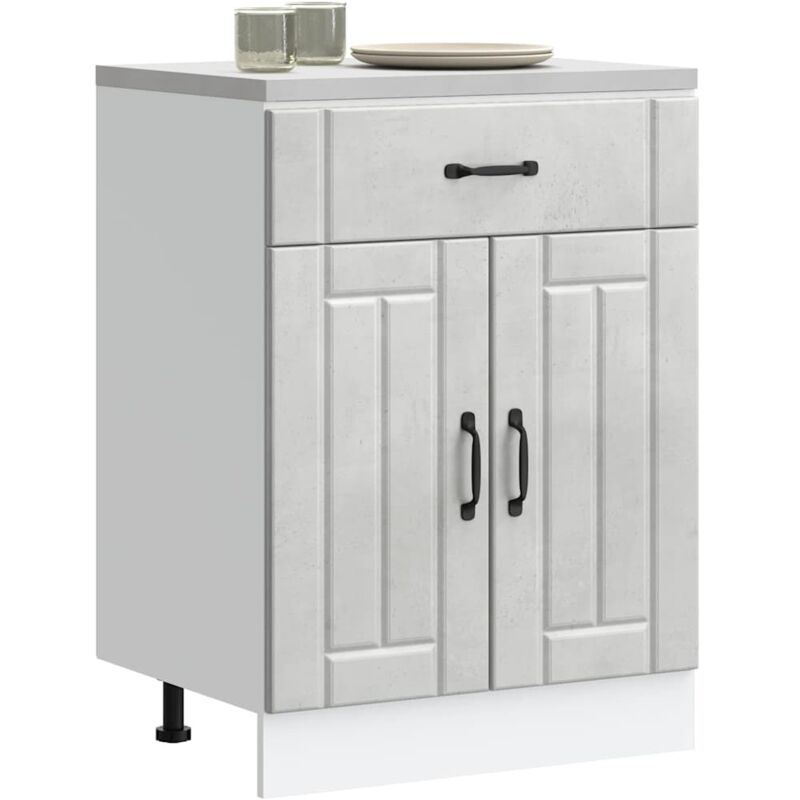 foto del prodotto base da cucina lucca grigio cemento in legno multistrato - vidaxl