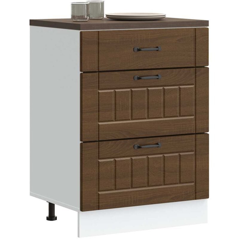 foto del prodotto base da cucina lucca rovere marrone in legno multistrato vidaxl