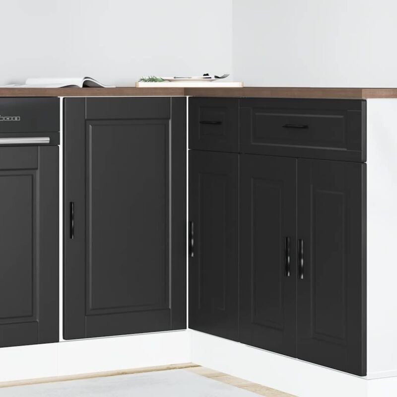 foto del prodotto base da cucina porto nero in legno multistrato vidaxl