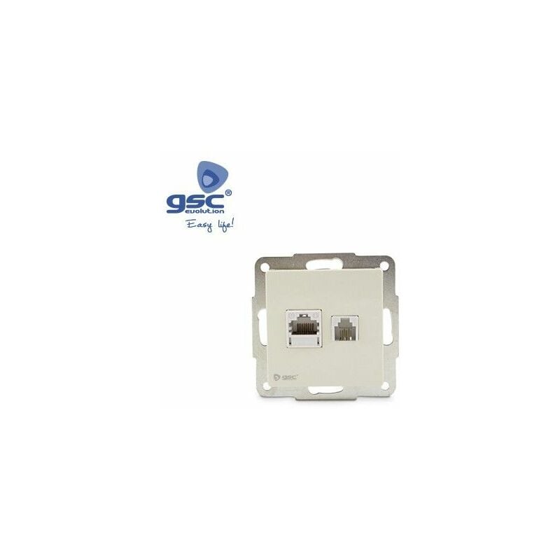 foto del prodotto base dati rj11 rj45 bianco 56x56mm gsc 000201016