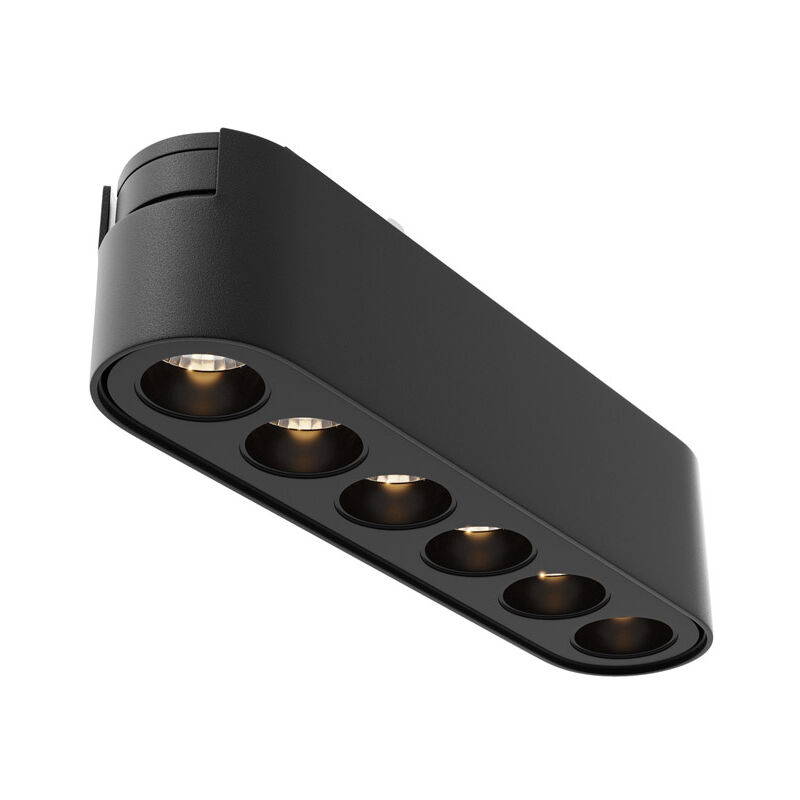 foto del prodotto base di illuminazione binario moderno points alluminio nero luce calda 6w