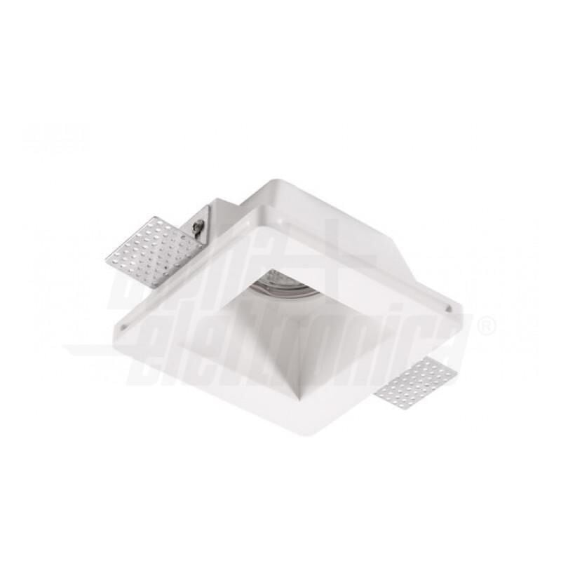 foto del prodotto base di supporto gu10 in gesso da incasso per lampade led 120x120mm alpha elettronica 23 9 104