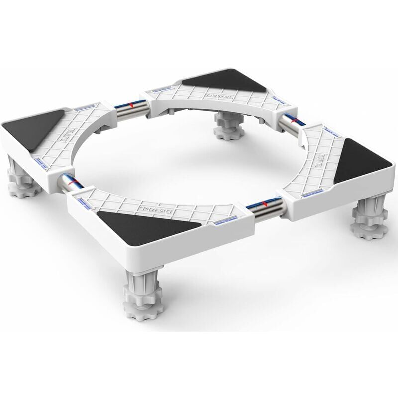 foto del prodotto base di supporto per lavatrice per frigorifero, lavatrice e asciugatrice, lunghezza regolabile da 50 cm a 66 cm, carico di supporto 300 kg con