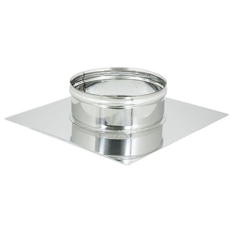 foto del prodotto base forata inox da 250x250mm a innesto f 80 200mm 6 decimi, diametro 120mm