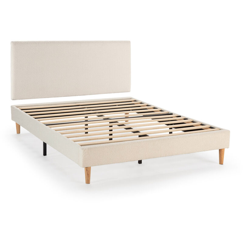 foto del prodotto base imbottita testiera niebla 140x190 cm beige
