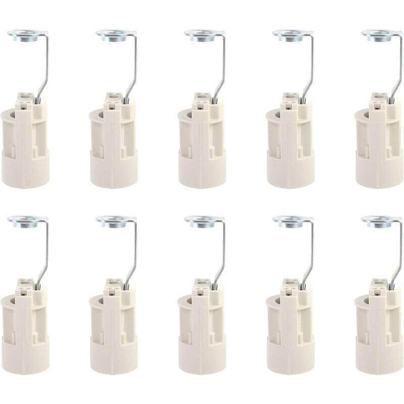 foto del prodotto base lampadina e14 convertitore attacco a baionetta confezione da 10, bianco