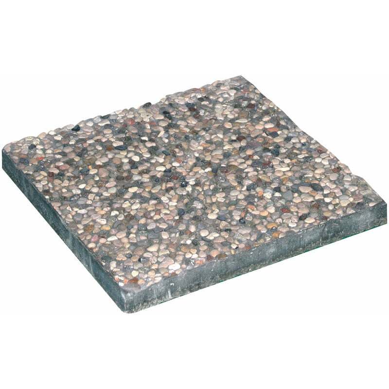 foto del prodotto base lastra quadrata in marmo e ghiaia per ombrelloni con base a croce 21 kg grigio 50x50 