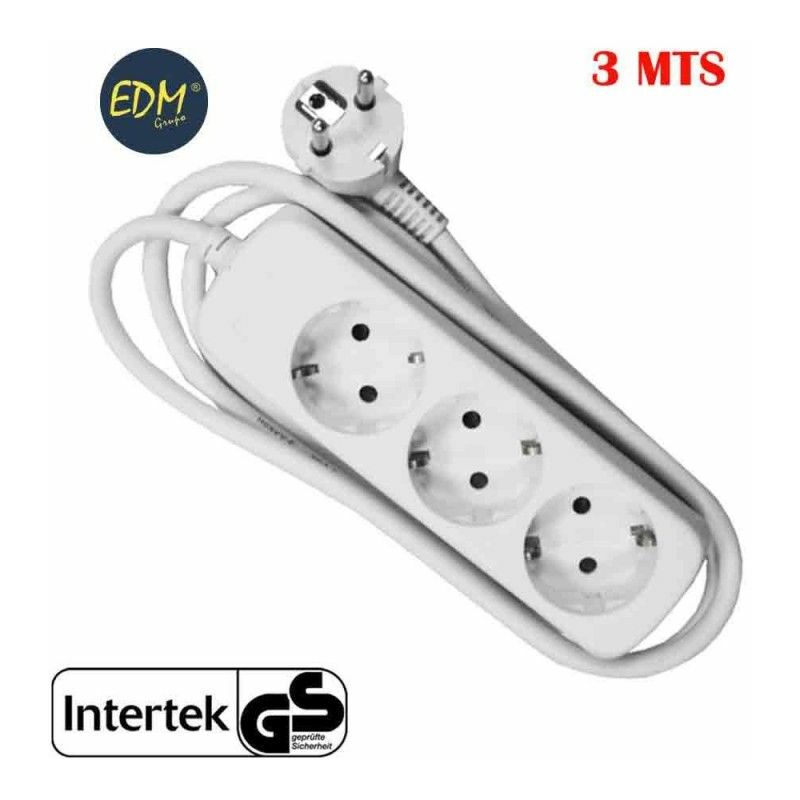 foto del prodotto base multipla 3 prese t tl 10 16a schuko 3m 3x1,5mm edm