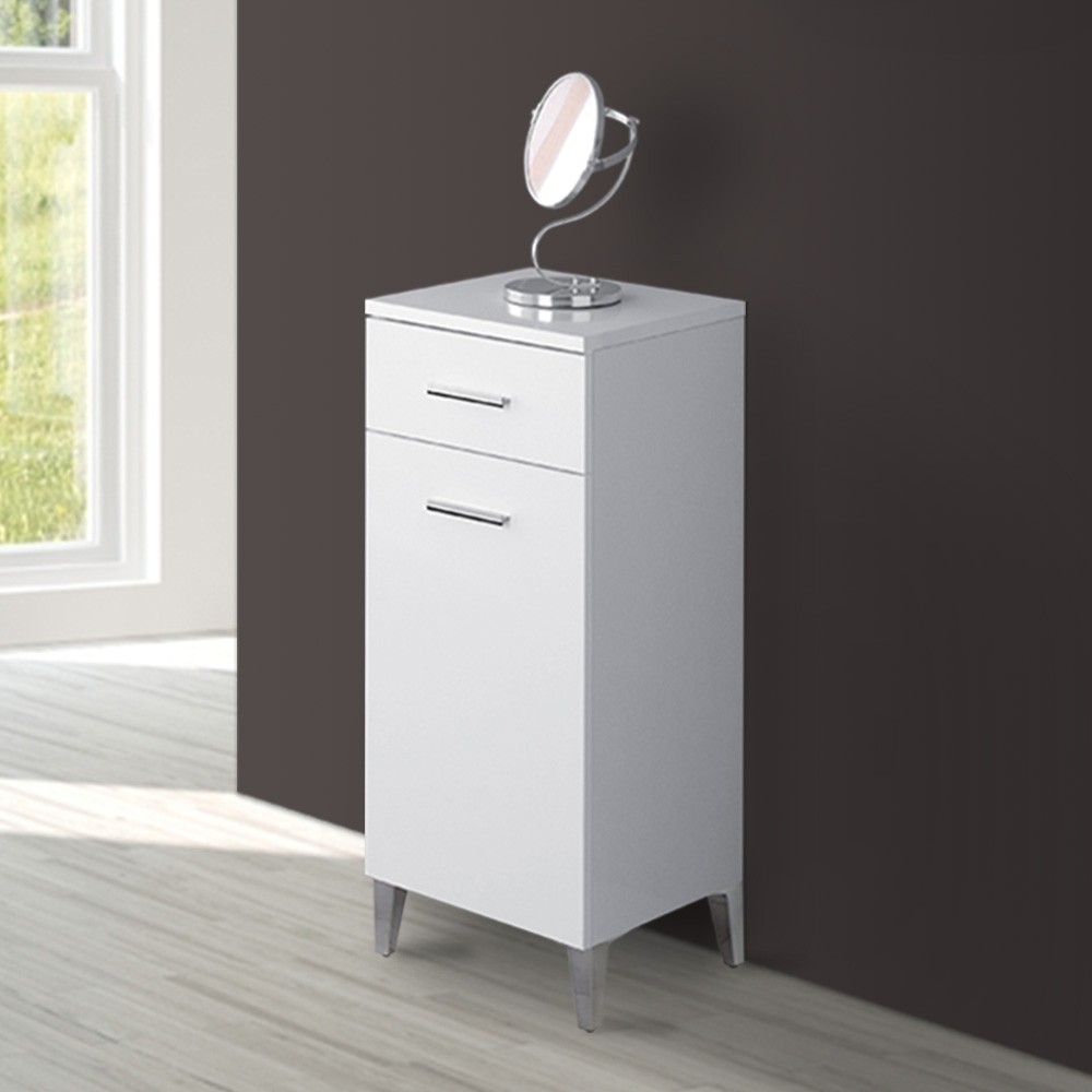 foto del prodotto base multiuso 35x34 cm bianco con anta reversibile e cassetto desya